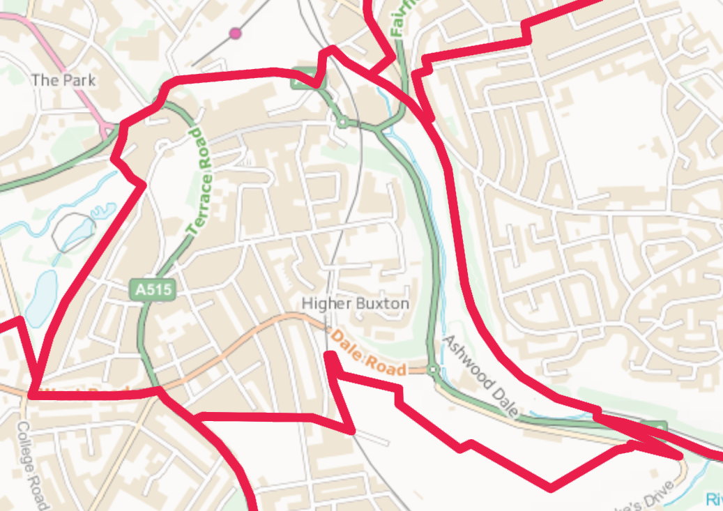Map of Buxton Central Ward