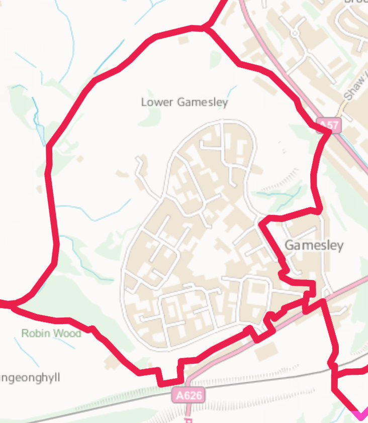 Map of the Gamesley Ward