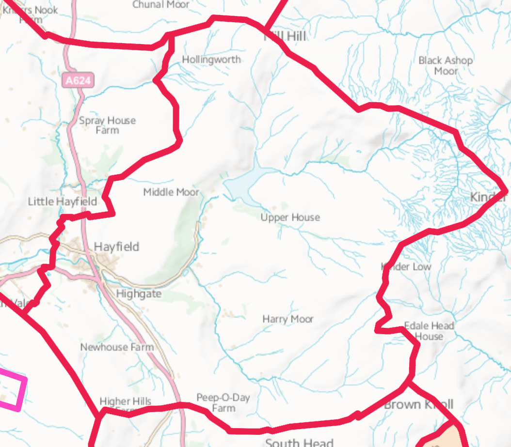 Map of the Hayfield Ward